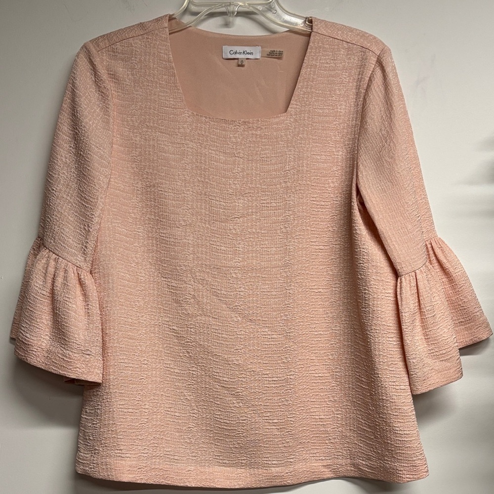 Calvin Klein Blush Textured Top - Picture 1 of 4
